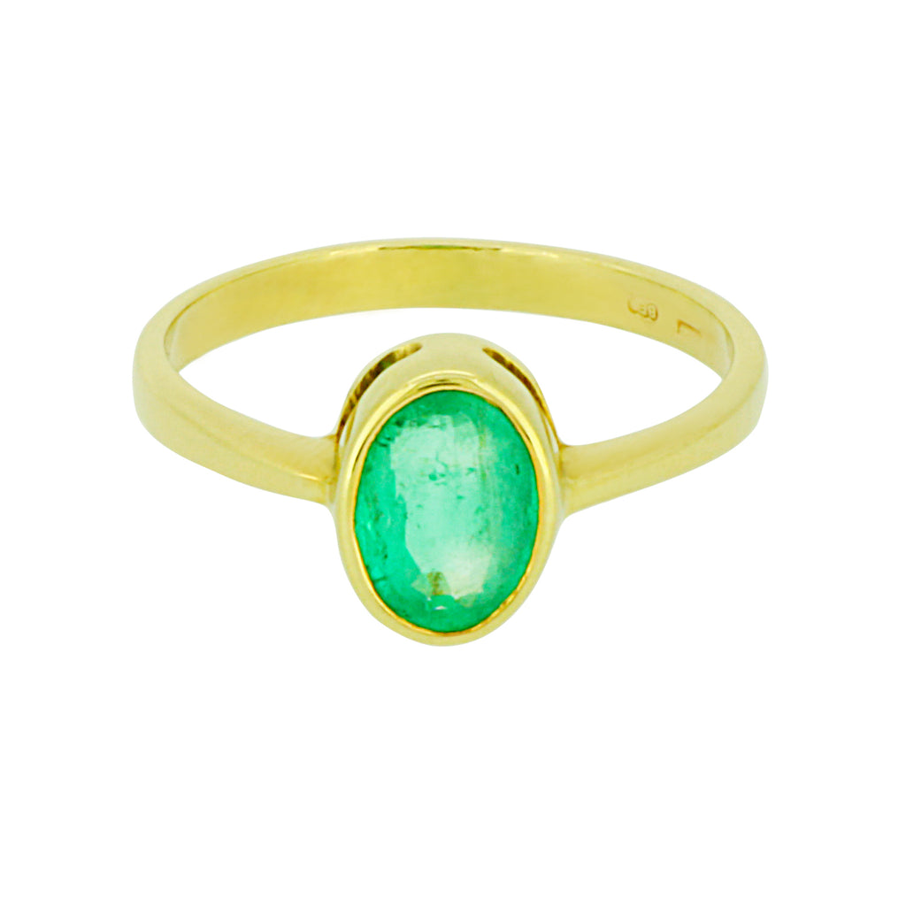 Smaragd női arany gyűrű - V-Pearl