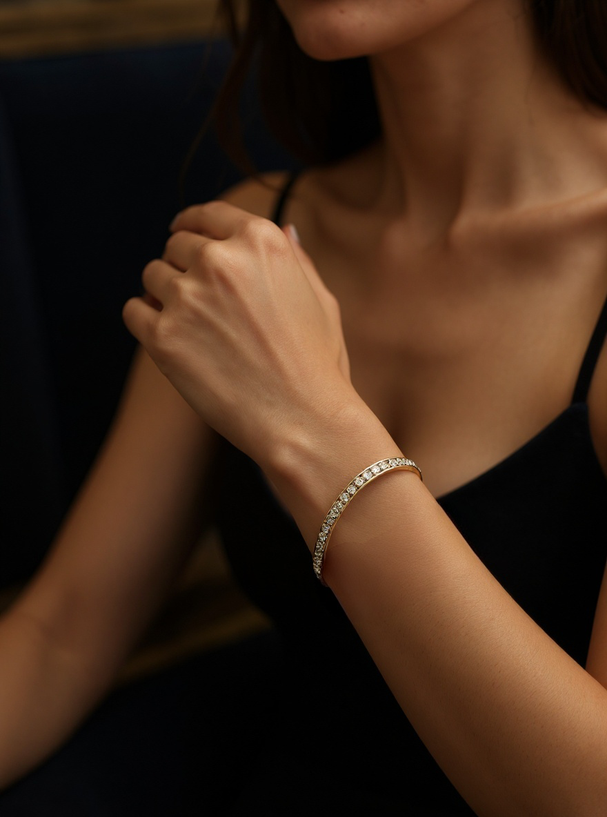 Sárga arany brilles reif karkötő