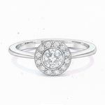 Fehérarany modern bouton brilles gyűrű