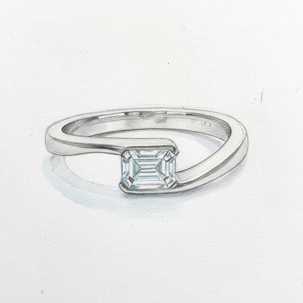 Fehérarany szoliter női gyémánt gyűrű