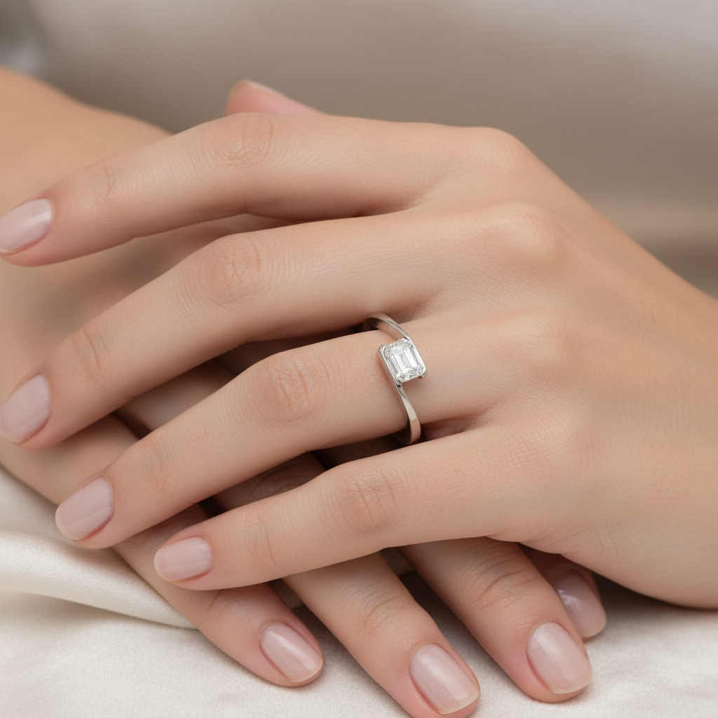 Fehérarany szoliter női gyémánt gyűrű