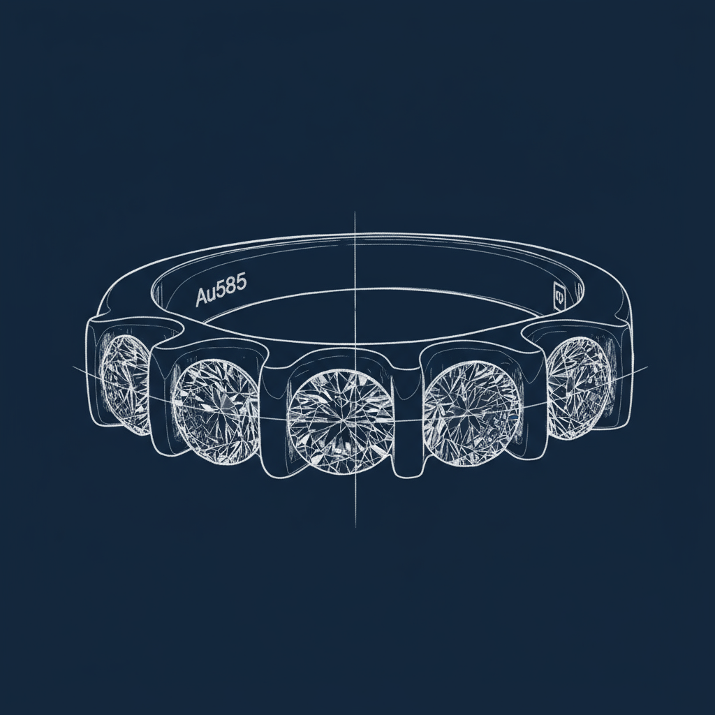 Sárga arany brilles alliance gyűrű