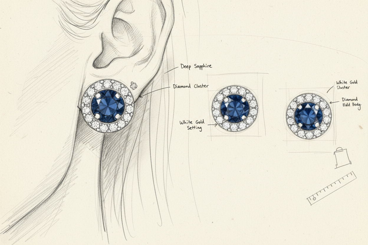 Fehérarany brilles, gyöngyös variálható fülbevaló
