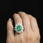 Antik bécsi gyűrű briliánsokkal smaragddal