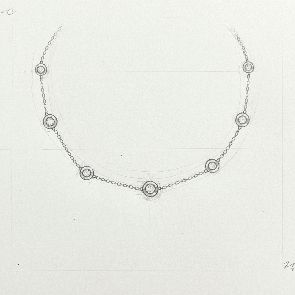 Fehérarany női nyaklánc brillekkel