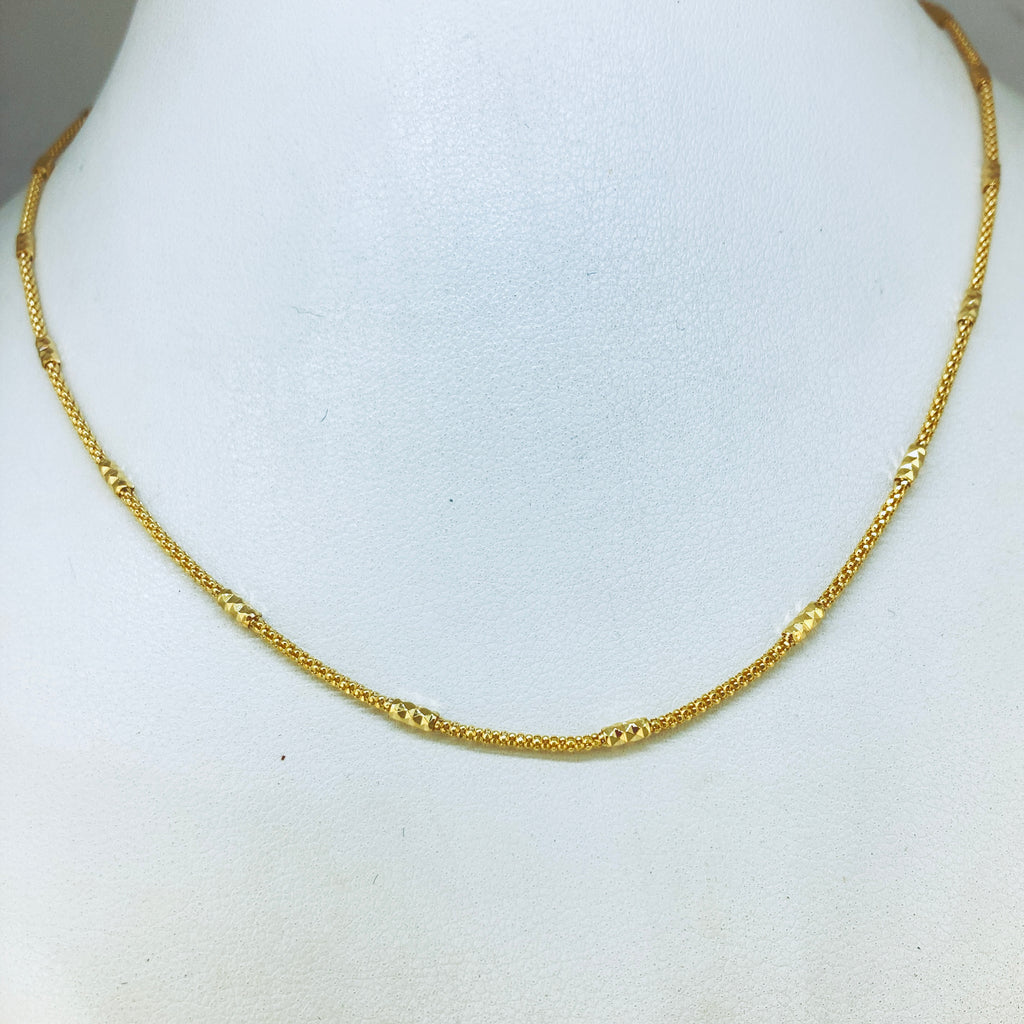 Sárga arany  50 cm -es fantázia női lánc