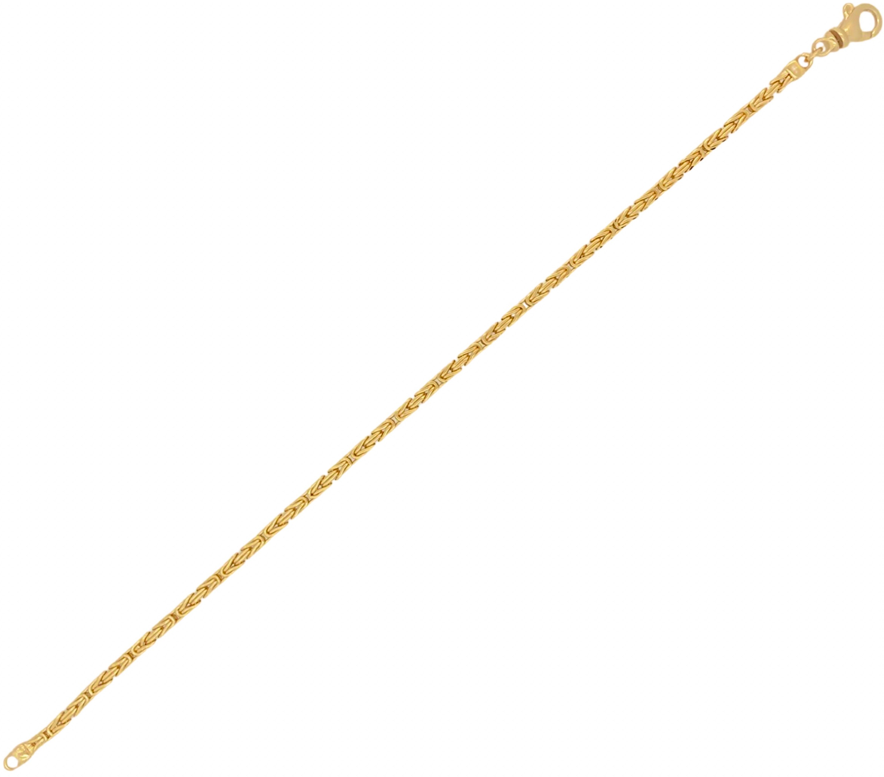 Sárga arany szögletes vékony királylánc karkötő