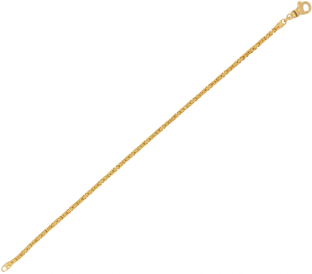 Sárga arany szögletes vékony királylánc karkötő