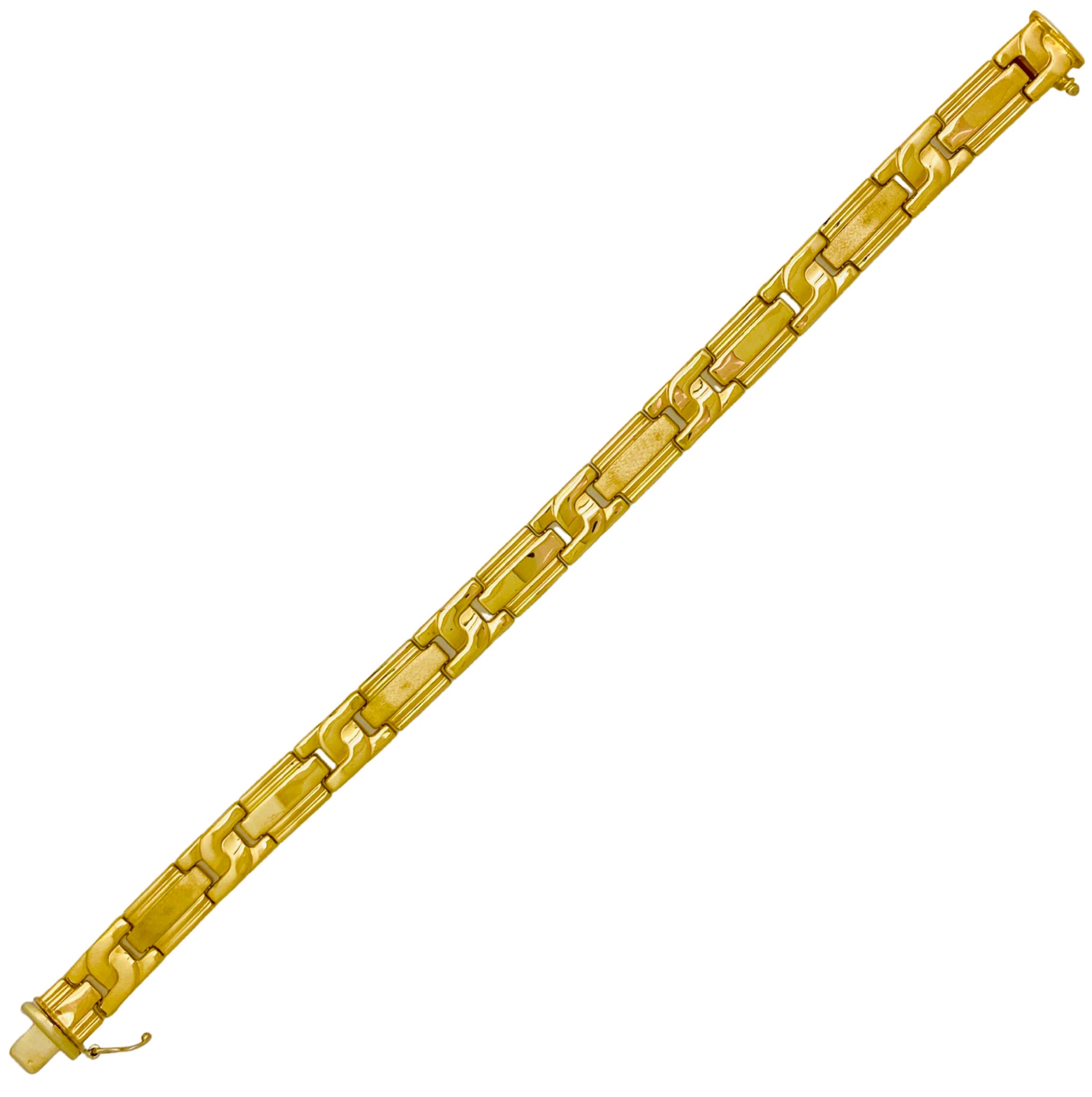 Sárga arany férfi szelvényes karkötő