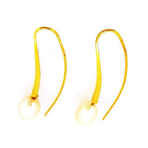 Sárga arany exkluzív gyöngyös fülbevaló - V-Pearl