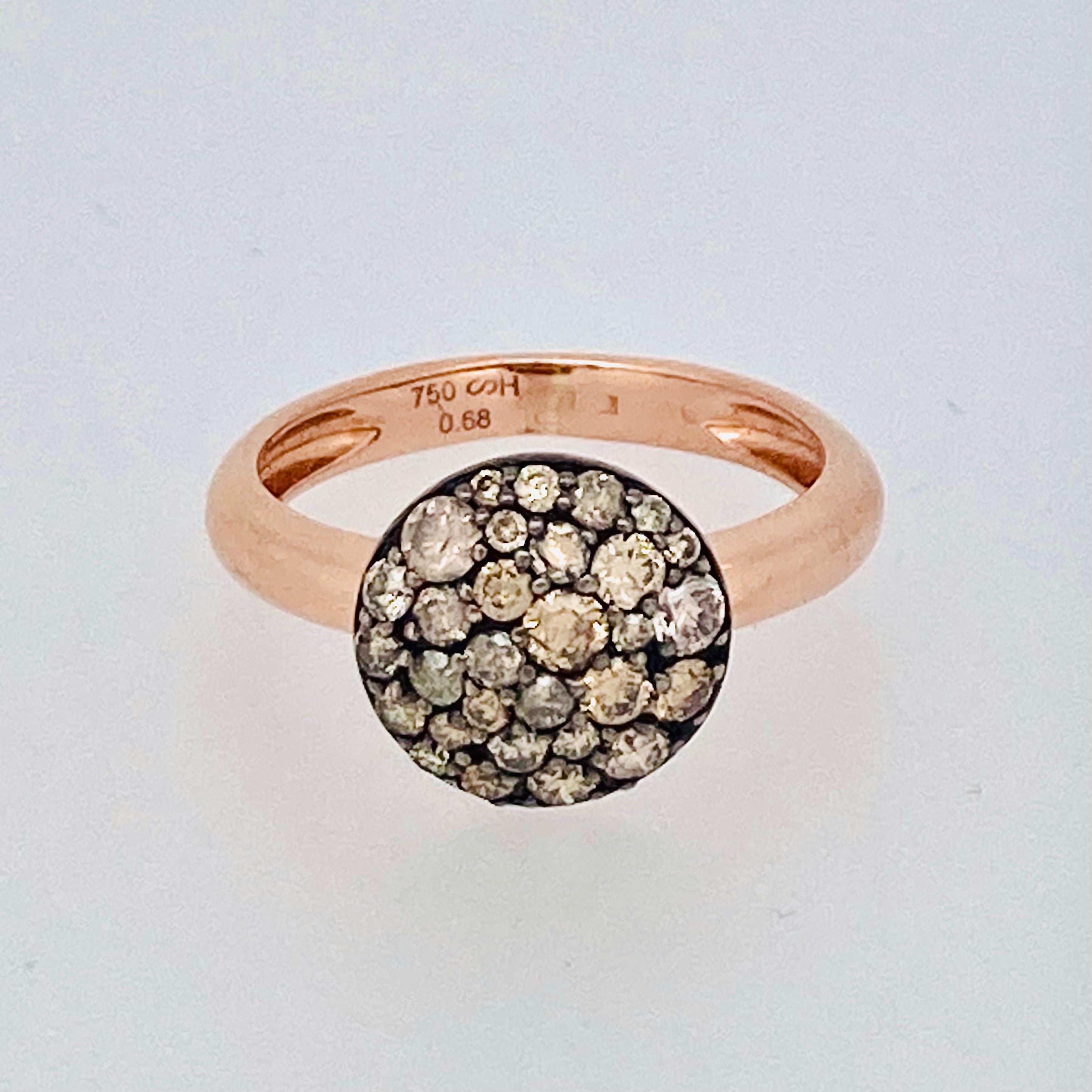 Rozé arany modern gyűrű gyémántokkal