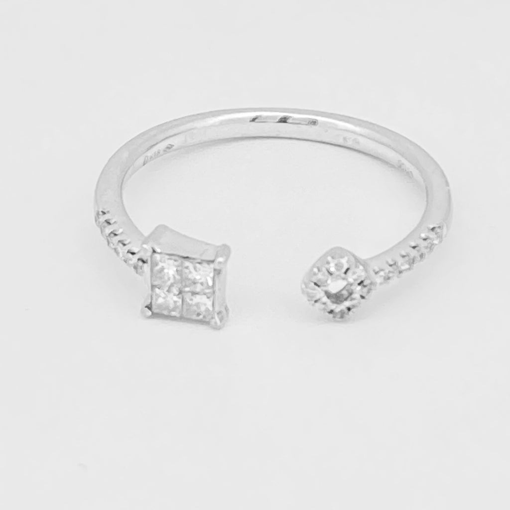 Fehérarany nyitott modern gyűrű gyémántokkal