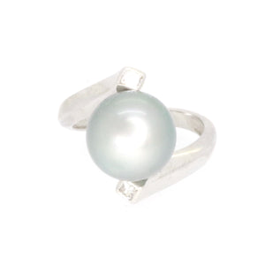 Exkluzív brilles gyűrű tahiti gyönggyel - V-Pearl