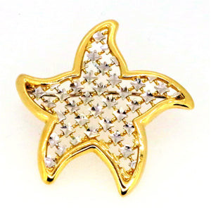 Bicolor csillag alakú arany melltű - V-Pearl