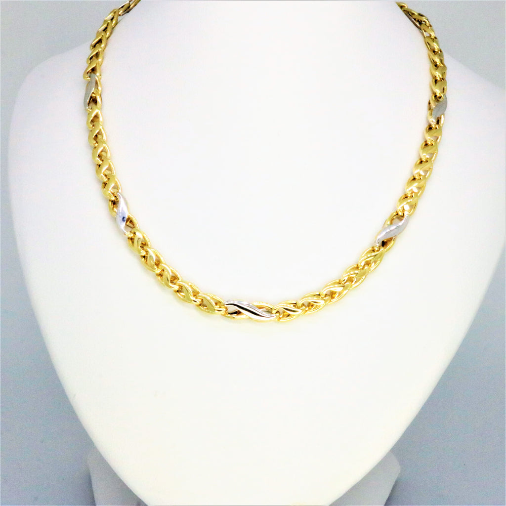 Modern női kétszínű arany nyaklánc - V-Pearl