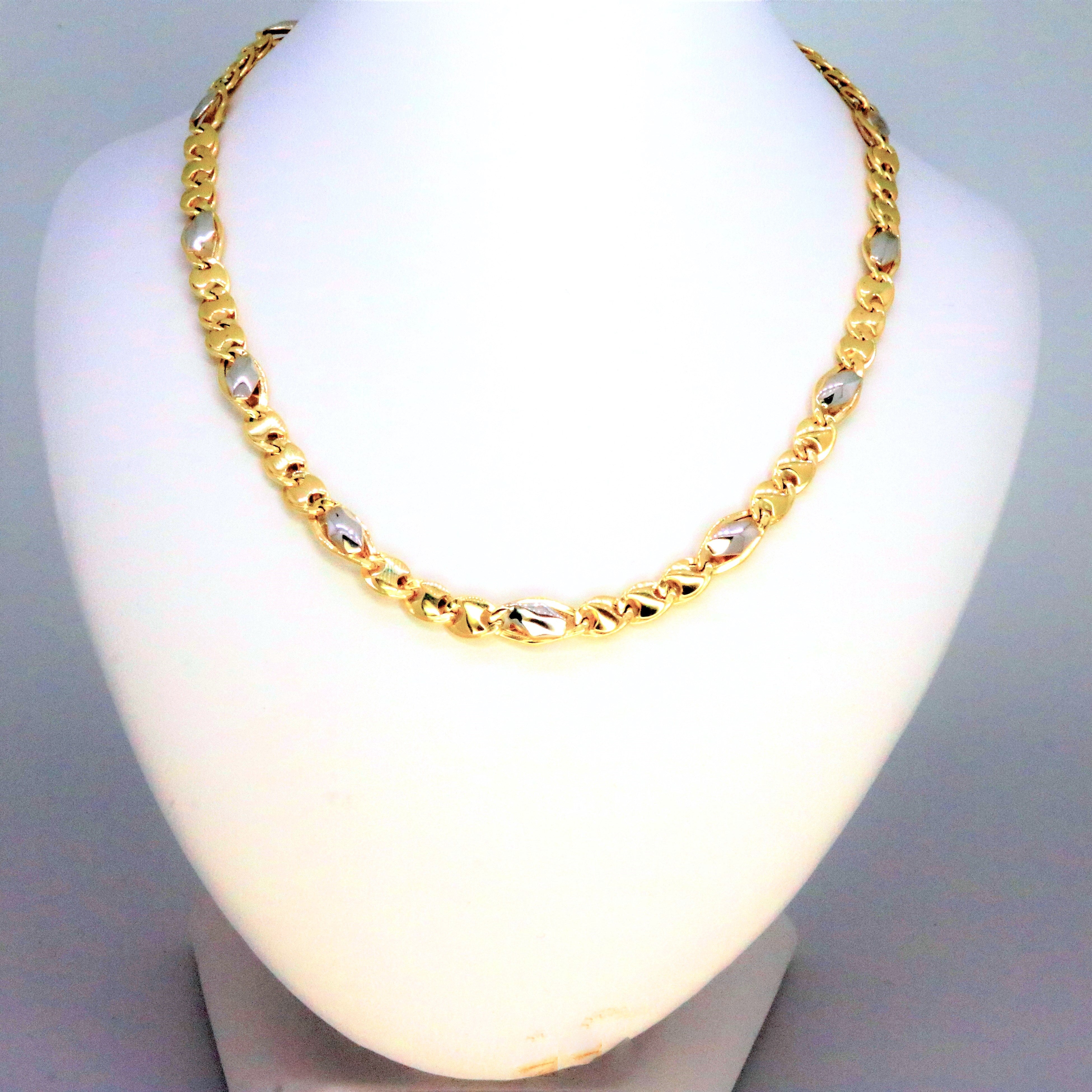 Fantázia női kétszínű arany nyaklánc - V-Pearl