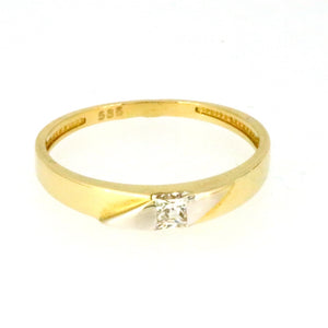 Sárga arany finom női gyűrű - V-Pearl