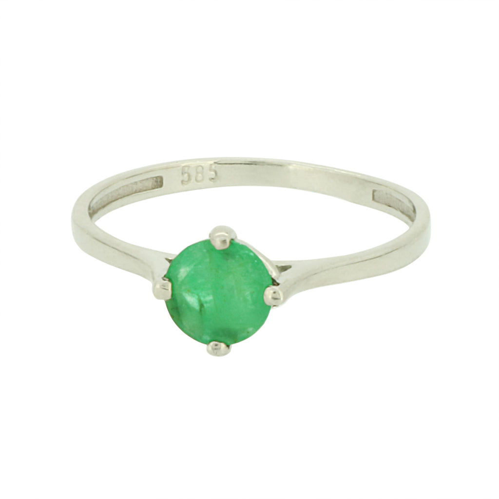 Fehérarany négykarmos smaragd eljegyzési gyűrű - V-Pearl