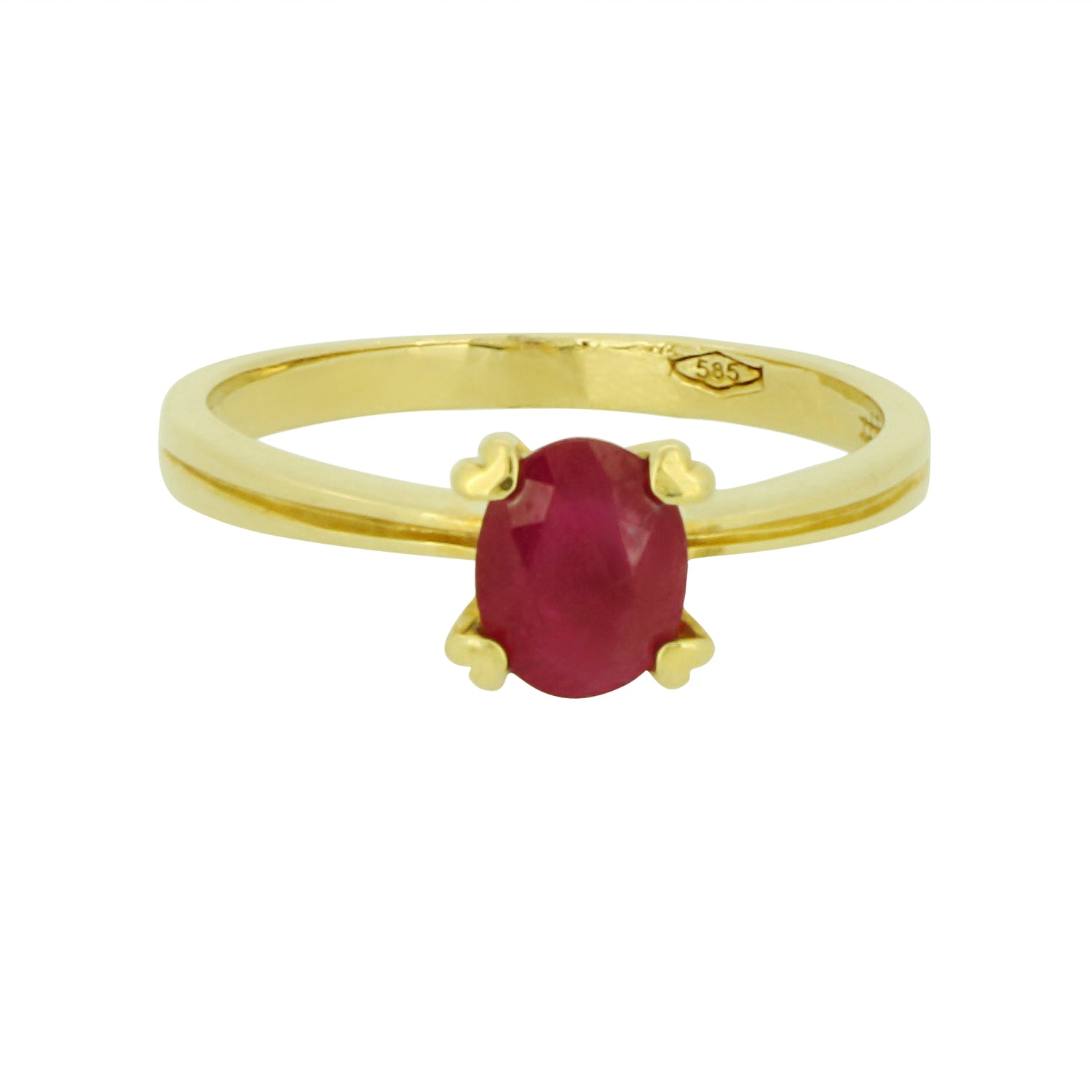 Arany női gyűrű valódi rubinnal - V-Pearl