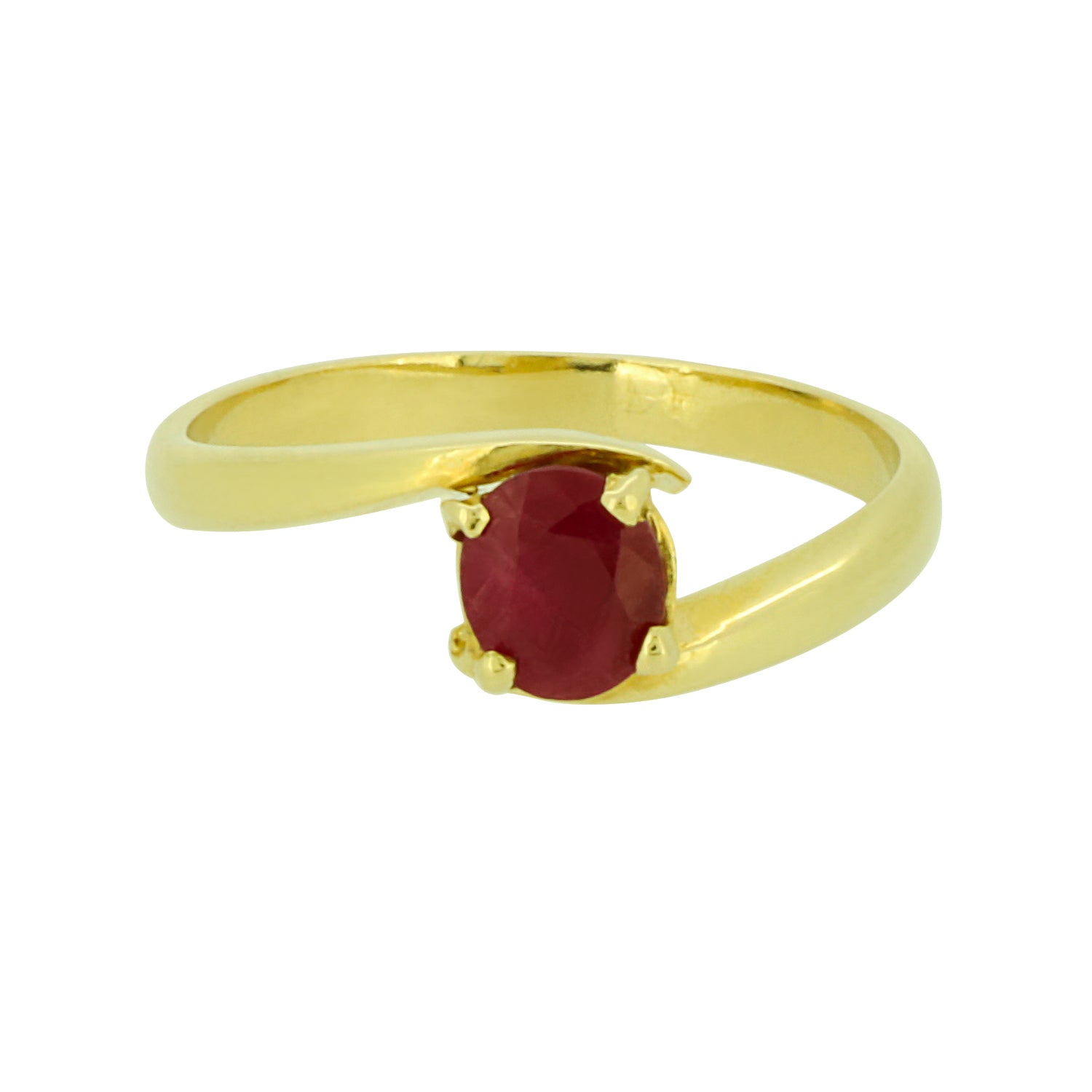 Sárga arany női gyűrű valódi rubinnal - V-Pearl
