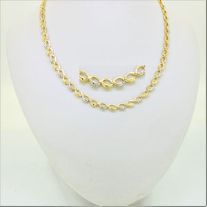 Női háromszínű arany mintás nyakék - V-Pearl