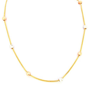 Háromszínű arany szemes díszítésű nyakék - V-Pearl