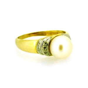 Kétszínű gyöngyös gyűrű - V-Pearl