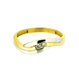 Hullámos kétszínű arany gyűrű - V-Pearl