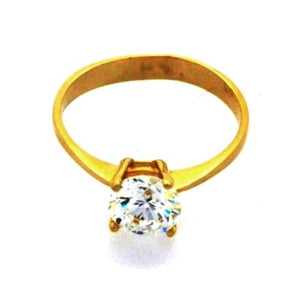 Sárga arany eljegyzési gyűrű cirkóniával - V-Pearl