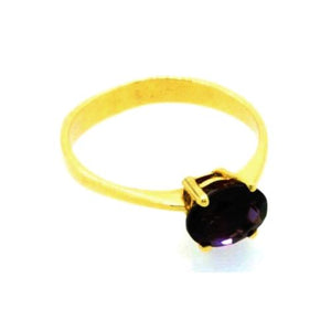 Sárga arany gyűrű ametiszttel - V-Pearl
