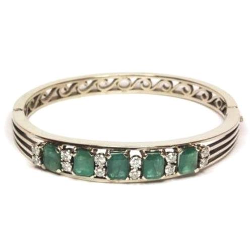 Reif karkötő smaragdokkal gyémántokkal - V-Pearl
