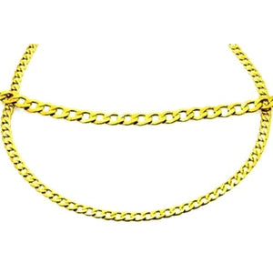 Sárga arany lapított szemes lánc - V-Pearl